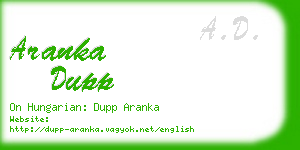 aranka dupp business card